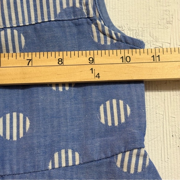 Genuine Kids Oshkosh Blue Polka Dot Sundress Denim 3T Blue and White stripes - Picture 4 of 8